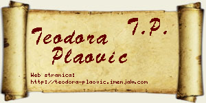 Teodora Plaović vizit kartica